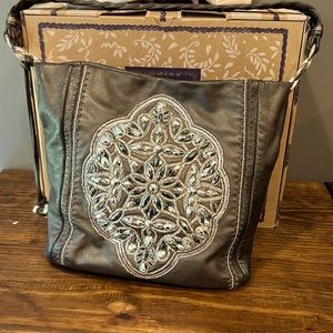 Brighton Anju Soft Bucket Bag in Pewter